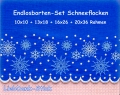 Festonbortenset Schneeflocken 10x10 + 13x18 + 16x26 + 20x36, Endlosornament, Endlosborte