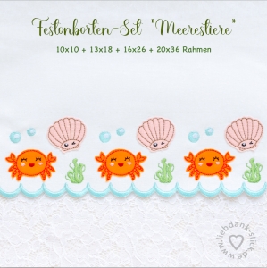 -Festonborten-Set-Meerestiere-10x10--13x18--16x26--20x36-Endlosornament-Endlosborte