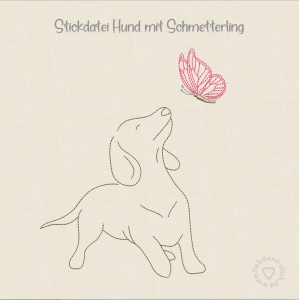 Stickdatei-Hund-mit-Schmetterling