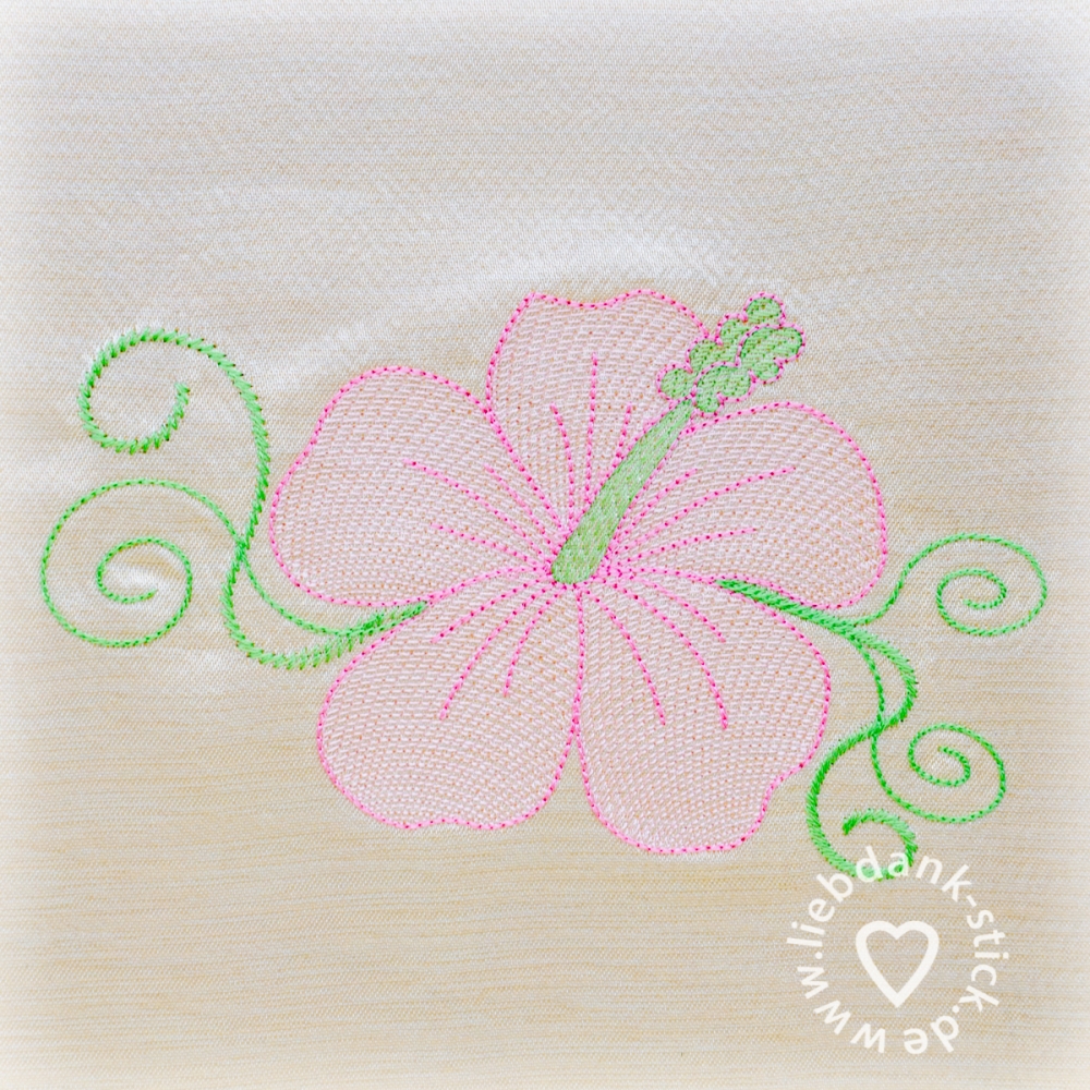 Bild 1 von Stickmuster - Set, Transparente Blumen, Hibiskus (5 Motive) 10x10 + 13x18 Rahmen