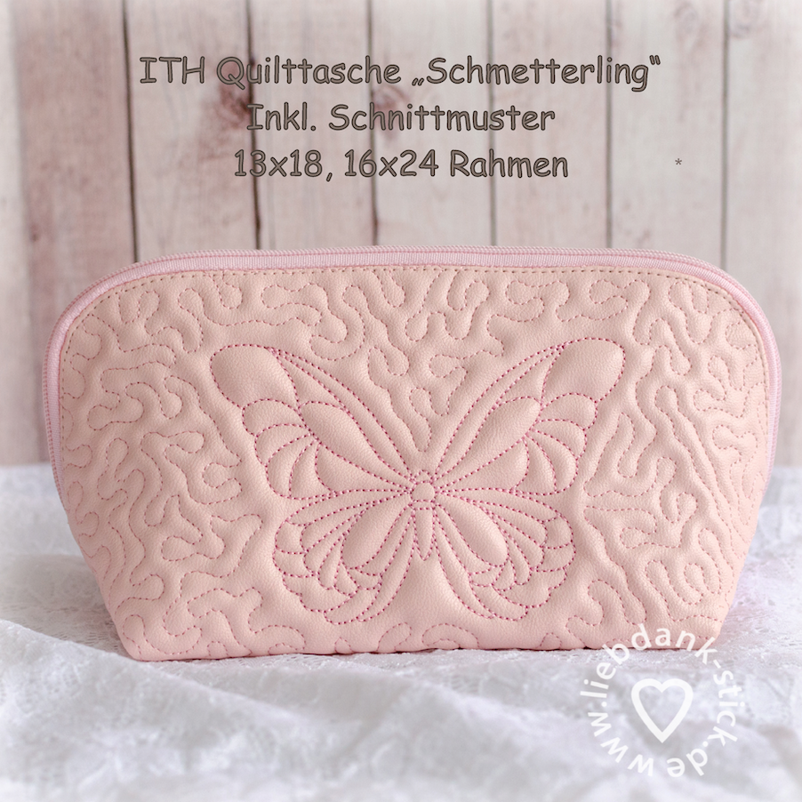 Bild 1 von ITH Quilttasche Schmetterling 13x18 oder 16x26 Rahmen, inkl. Schnittmuster  / (Rahmengröße:) 16x26 Rahmen