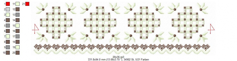 Bild 1 von ITH Hardanger Endlos Ornamenten-Set , Spitzenborten 10x10 + 13x18 + 16x26 + 20x36 Rahmen