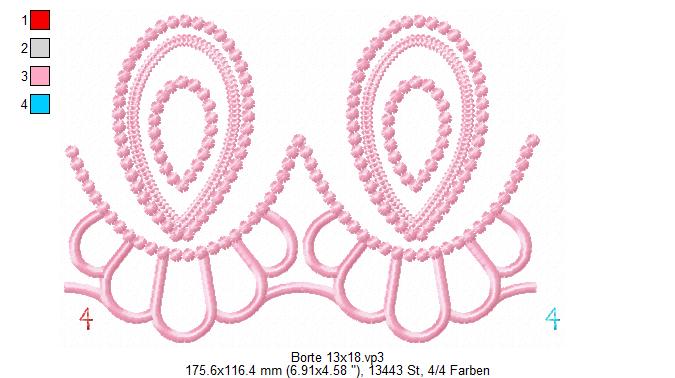 Bild 1 von Paisley Endlosborte, Spitzenborte 12x12 + 13x18 + 16x24 + 20x36 + Ornament 12x12
