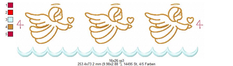 Bild 1 von  Festonborten-Set Engel 10x10 + 13x18 + 16x26 + 20x36, Endlosornament, Endlosborte