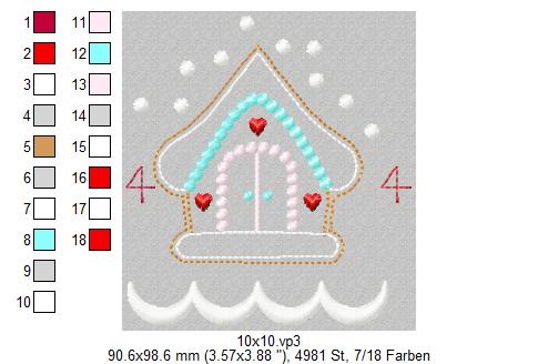 Bild 1 von  Festonbortenset  Lebkuchenhaus 10x10 + 13x18 + 16x26, Endlosornament, Endlosborte