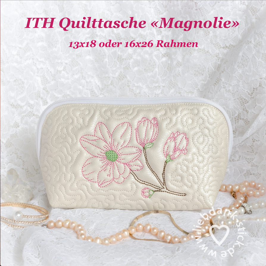 Bild 1 von ITH Quilttasche Magnolie 13x18 oder 16x26 Rahmen, inkl. Schnittmuster  / (Rahmengröße:) 16x26 Rahmen