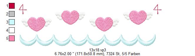 Bild 1 von Fliegende Herzen, Festonbortenset 10x10 + 13x18 + 16x26 + 20x36, Endlosornament, Endlosborte