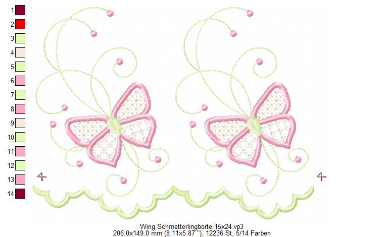 Bild 1 von Wing Needlework Schmetterling-Endlosborte, Spitzenborte 13x18 + 15x24 + 20x36