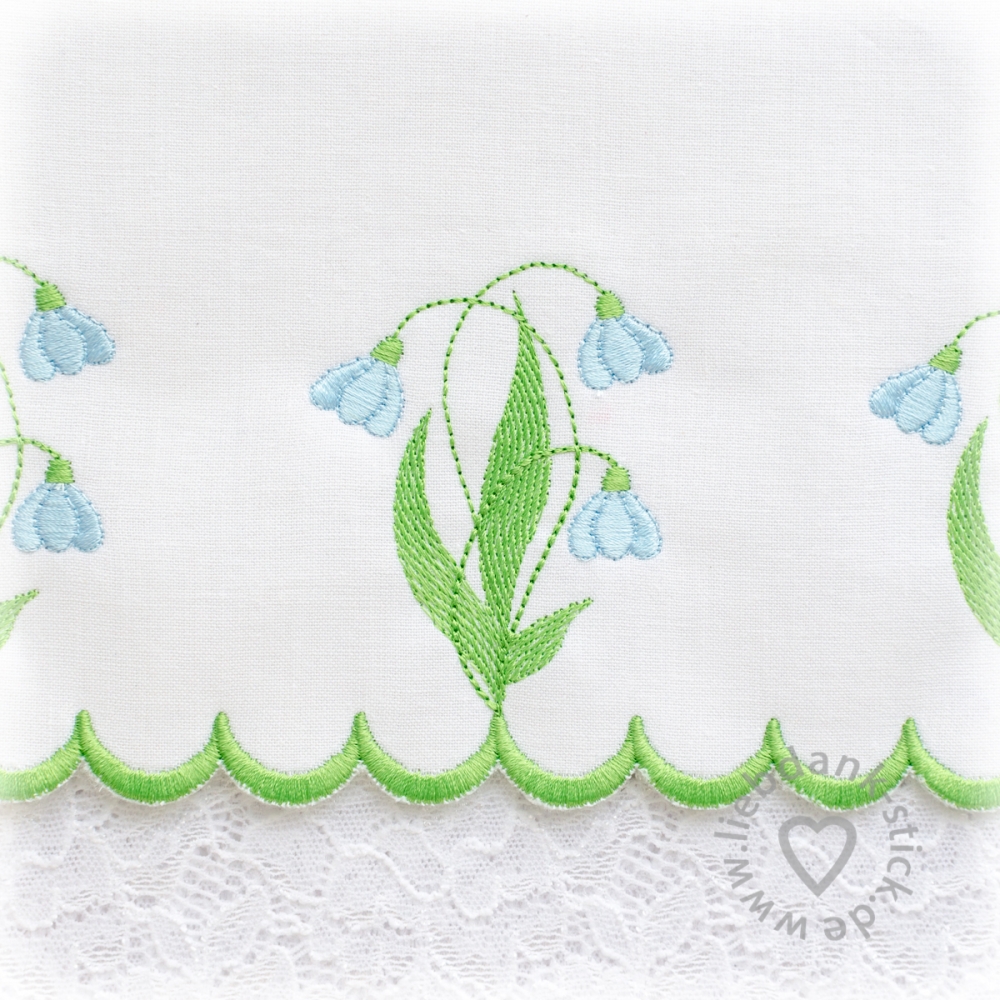 Bild 1 von  Festonborten-Set Schneeglöckchen 10x10 + 13x18 + 16x26 + 20x36, Endlosornament, Endlosborte