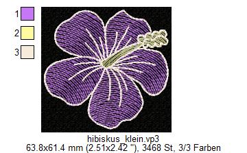 Bild 1 von Stickmuster - Set, Transparente Blumen, Hibiskus (5 Motive) 10x10 + 13x18 Rahmen