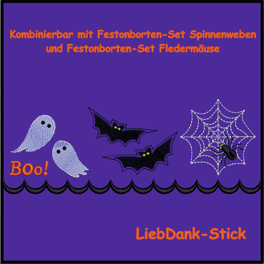 Bild 1 von  Festonborten-Set  Geisterwelt 10x10 + 13x18 + 16x26 + 20x36, Endlosornament, Endlosborte
