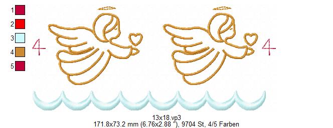 Bild 1 von  Festonborten-Set Engel 10x10 + 13x18 + 16x26 + 20x36, Endlosornament, Endlosborte