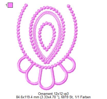 Bild 1 von Paisley Endlosborte, Spitzenborte 12x12 + 13x18 + 16x24 + 20x36 + Ornament 12x12