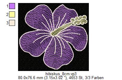 Bild 1 von Stickmuster - Set, Transparente Blumen, Hibiskus (5 Motive) 10x10 + 13x18 Rahmen