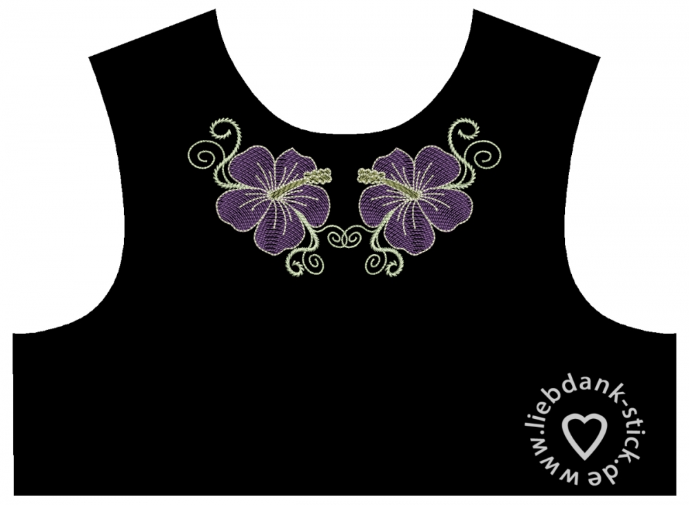 Bild 1 von Stickmuster - Set, Transparente Blumen, Hibiskus (5 Motive) 10x10 + 13x18 Rahmen