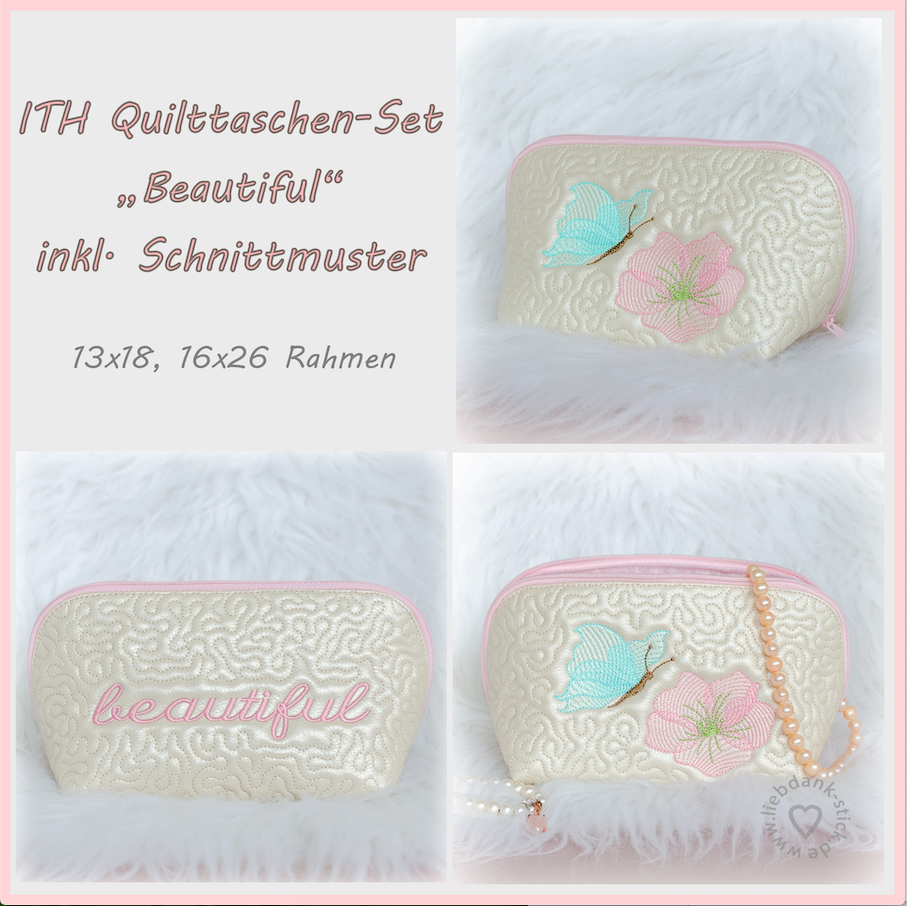 Bild 1 von ITH Quilttaschen-Set Beautiful 13x18 oder 16x26 Rahmen, inkl. Schnittmuster  / (Rahmengröße:) 13x18 Rahmen