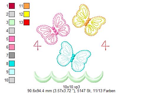 Bild 1 von  Festonbortenset  Schmetterlinge 10x10 + 13x18 + 16x26 + 20x36, Endlosornament, Endlosborte