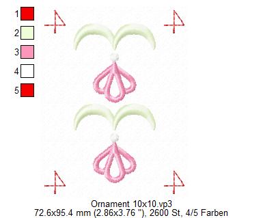 Bild 1 von Endlos Ornament Lea,  Endlos-Stickmusterset 10x10 + 13x18 + 16x26 + 20x36 Rahmen