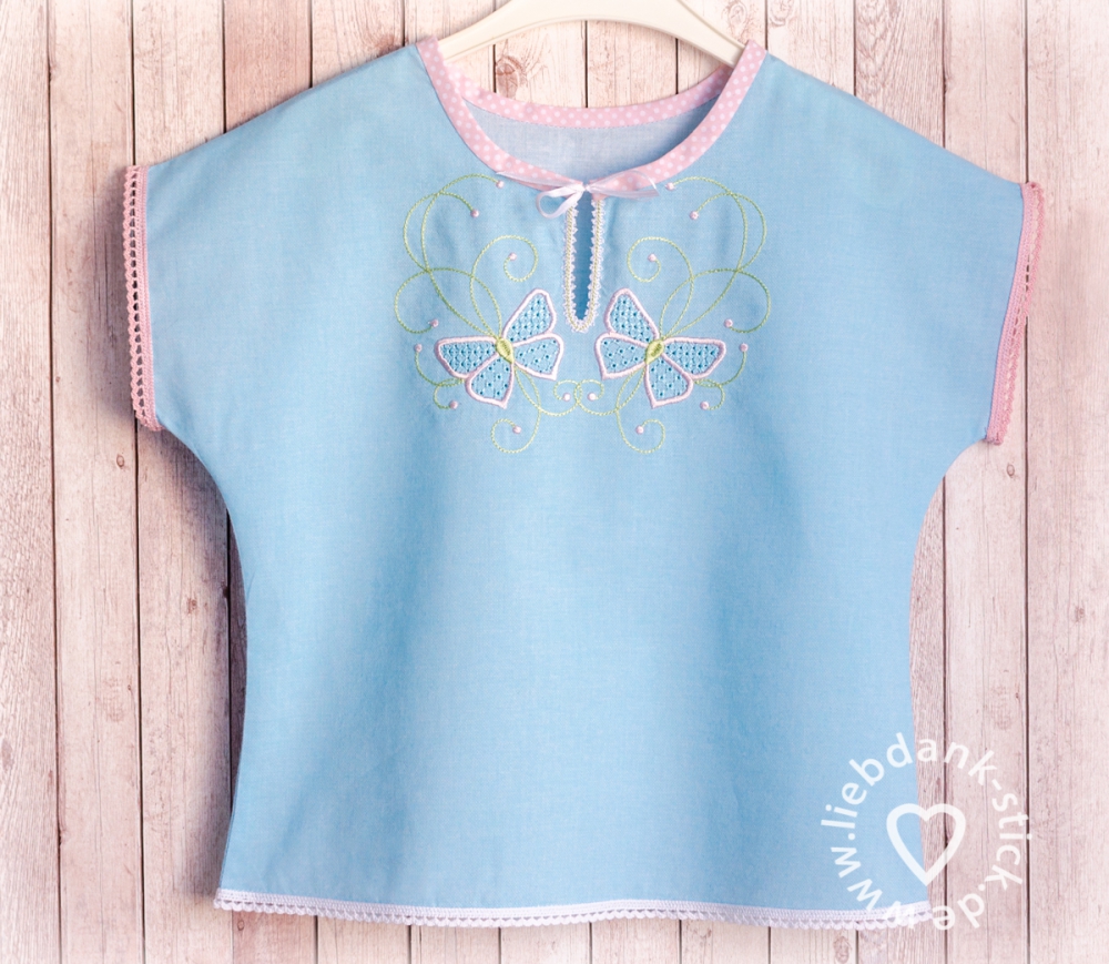 Bild 1 von Stickdatei Wing Needlework Schmetterlinge-Ornament mit ITH Spitzen-Element 15x24